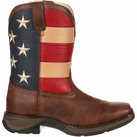 Durango LIL' Kid's Patriotic Western Flag Boot, BROWN/UNION FLAG, ME, Size 7 BT245